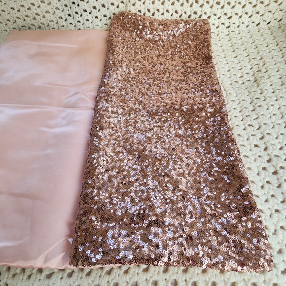 Sequin Throw Pillow Cover Shiny Sparkling Satin Back Rose Gold Pillow - Picture 7 of 7